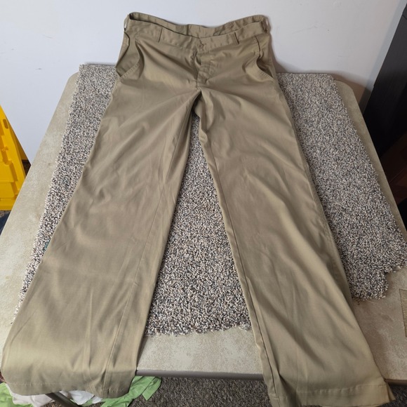 Nike Golf Other - Nike Golf Dri-FIT Mens Khaki Flat Front Chino Pants Trousers 34x32 Tan